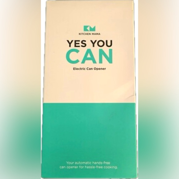 NWT NEW Kitchen Mama YES YOU CAN Electric Can Opener Teal White Cordless Seen TV